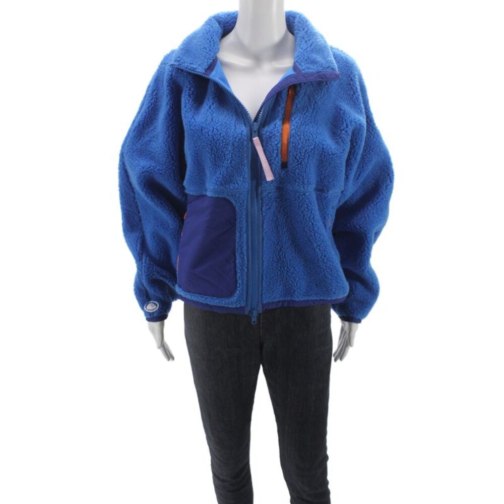 Canada Goose Women Blue Wool Blend Zipper Collared Jacket Size S